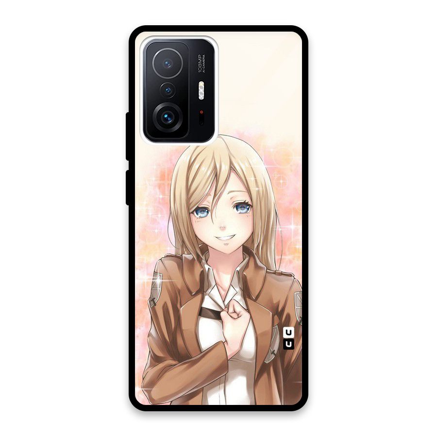 Cute Girl Art Glass Back Case for Xiaomi 11T Pro