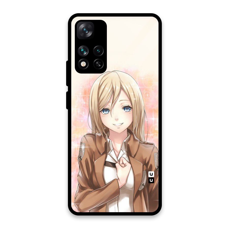 Cute Girl Art Glass Back Case for Xiaomi 11i HyperCharge 5G