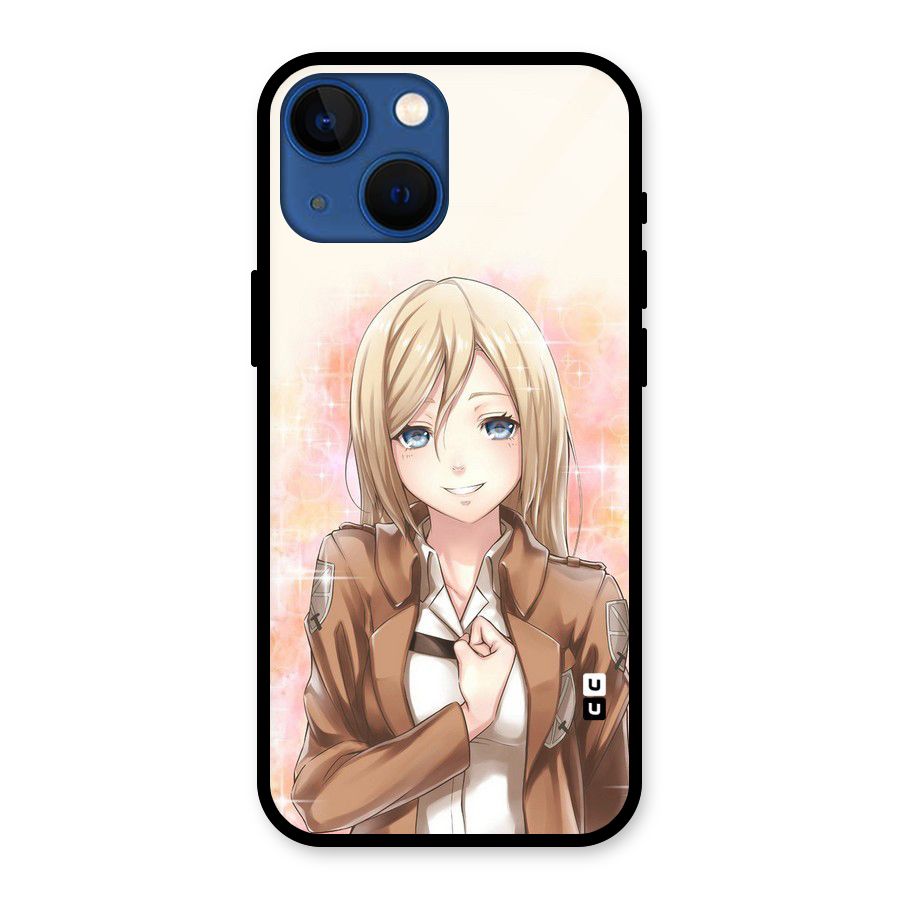 Cute Girl Art Glass Back Case for iPhone 13 Mini