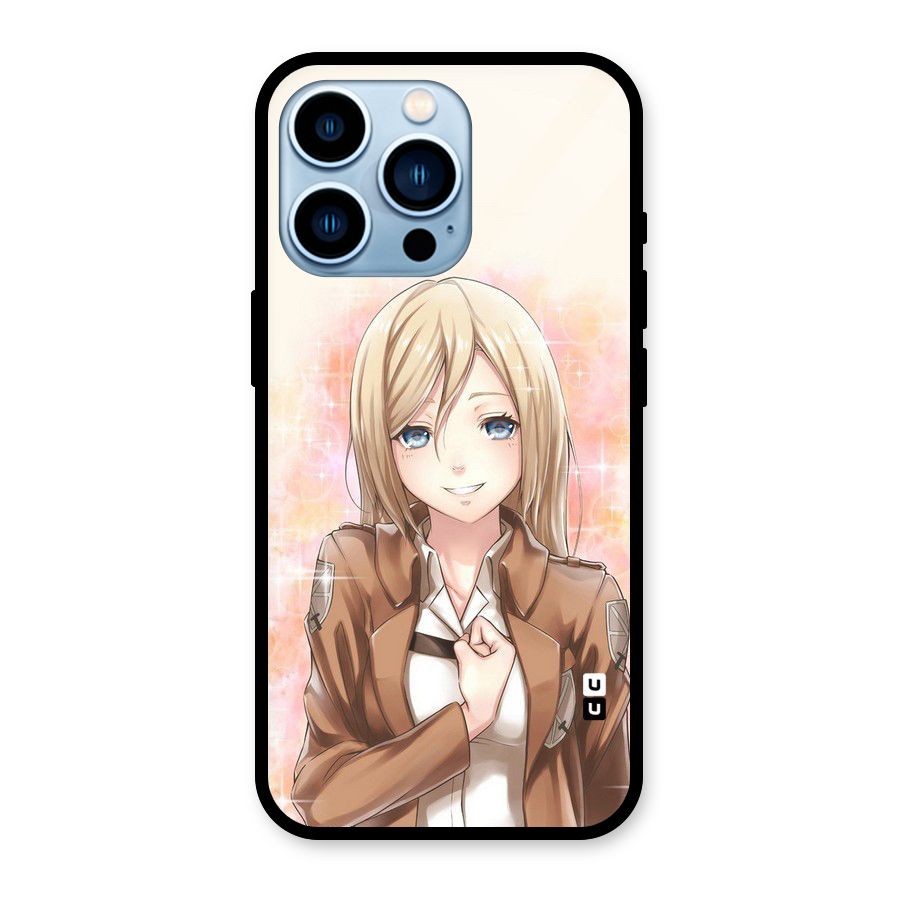 Cute Girl Art Glass Back Case for iPhone 13 Pro