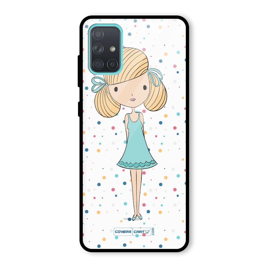 Cute Girl Glass Back Case for Galaxy A71