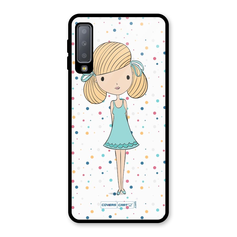 Cute Girl Glass Back Case for Galaxy A7 (2018)