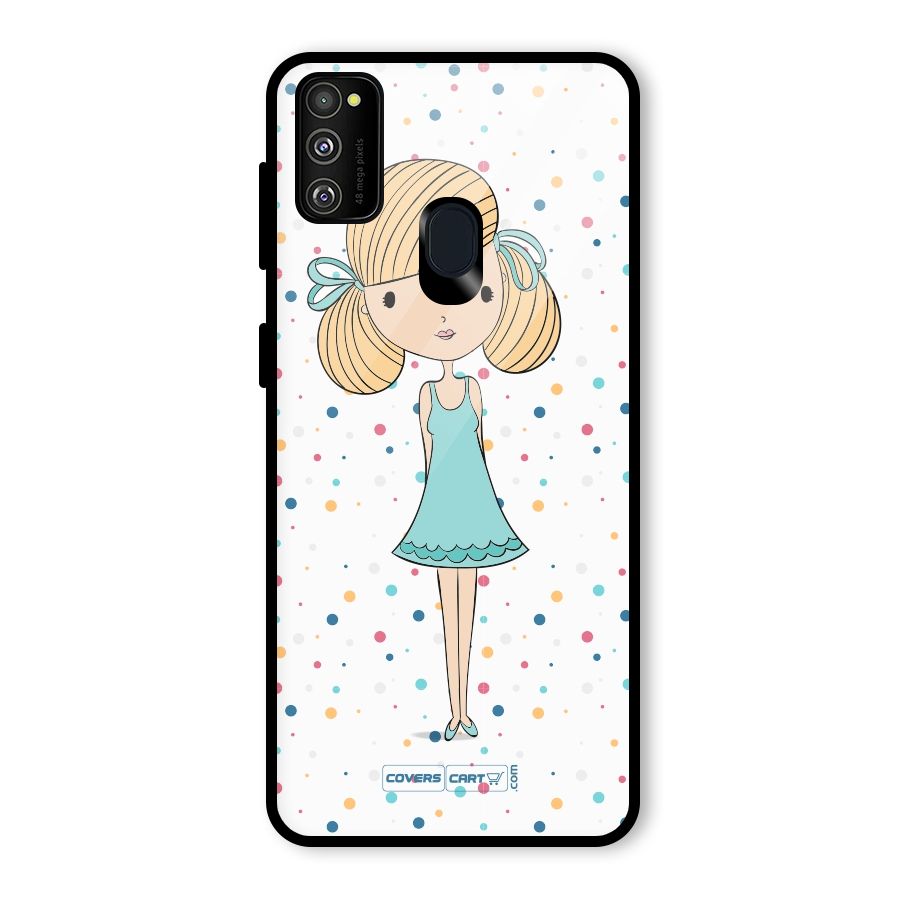 Cute Girl Glass Back Case for Galaxy M30s