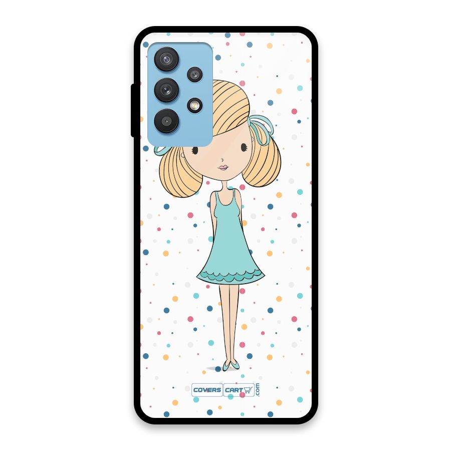 Cute Girl Glass Back Case for Galaxy M32 5G