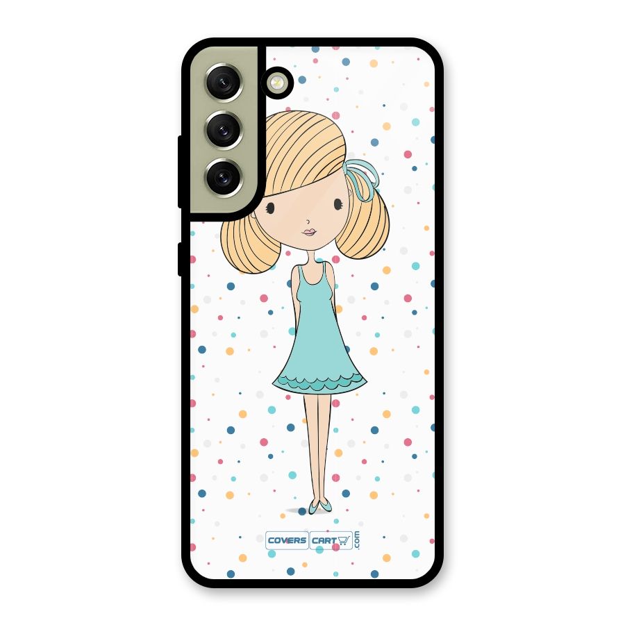 Cute Girl Glass Back Case for Galaxy S21 FE 5G