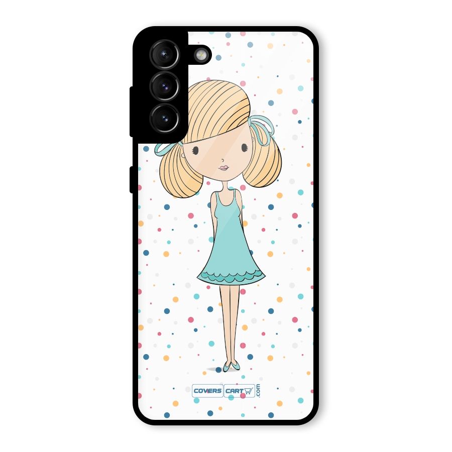 Cute Girl Glass Back Case for Galaxy S21 Plus