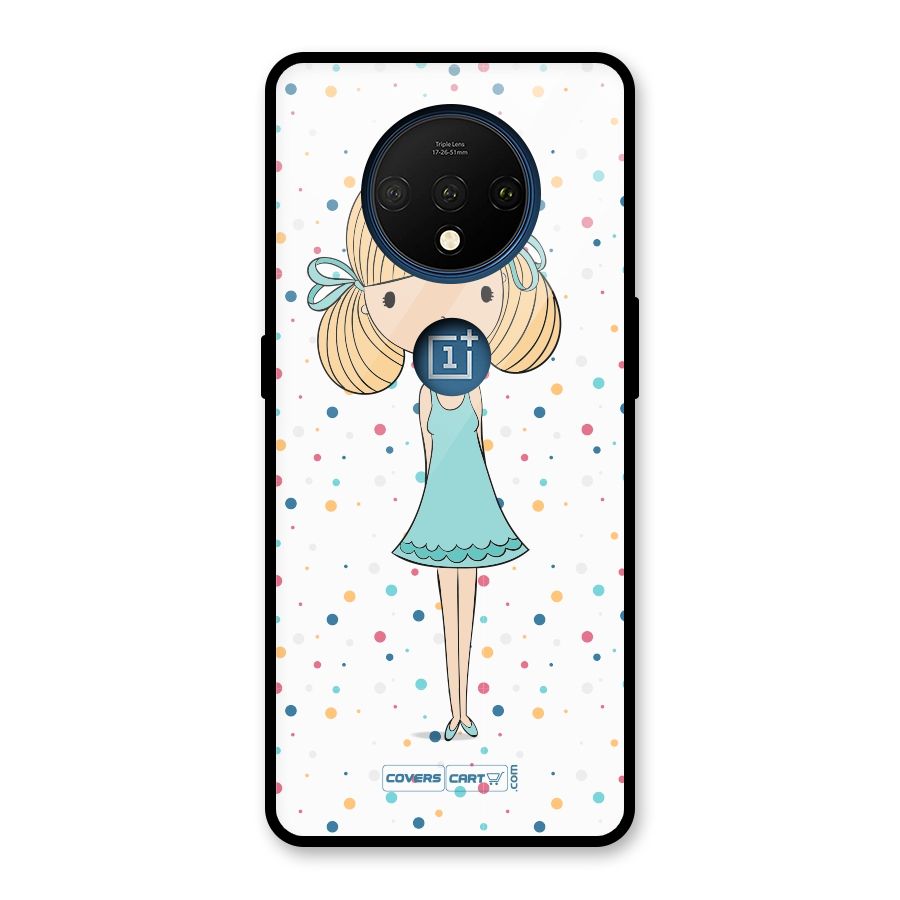 Cute Girl Glass Back Case for OnePlus 7T