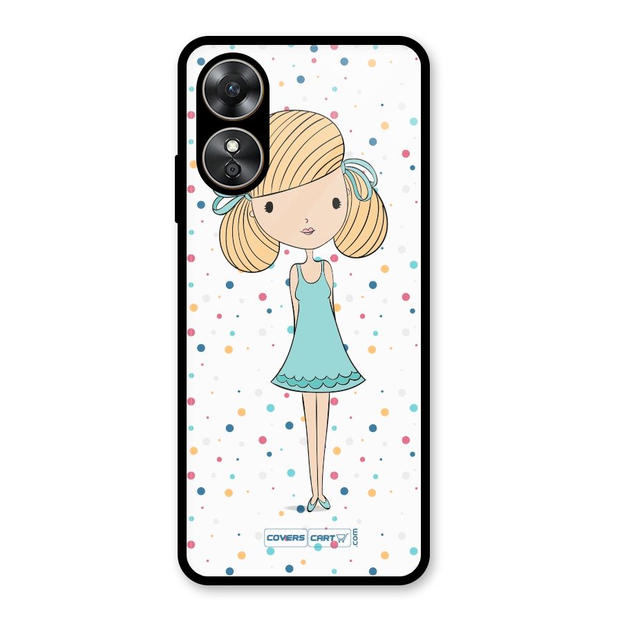 Cute Girl Glass Back Case for Oppo A17