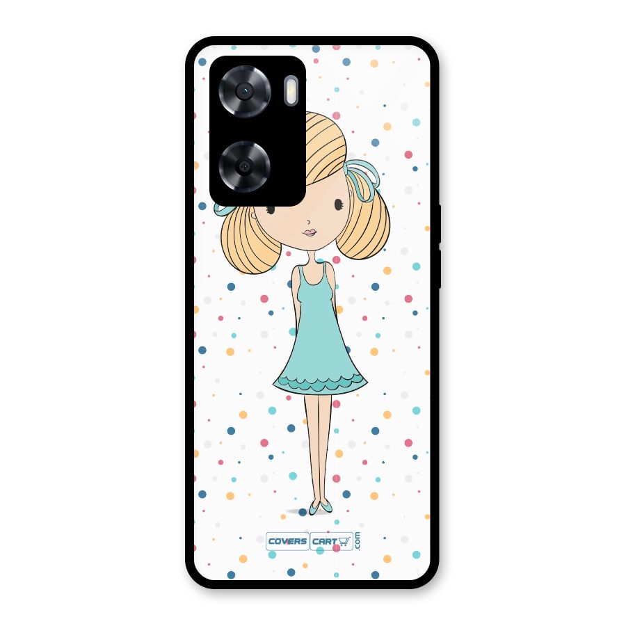 Cute Girl Glass Back Case for Oppo A57 2022