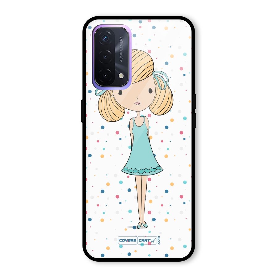 Cute Girl Glass Back Case for Oppo A74 5G