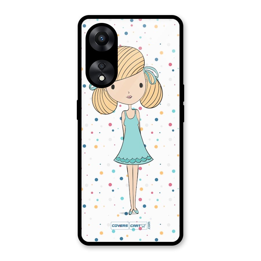 Cute Girl Glass Back Case for Oppo A78