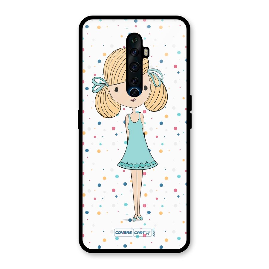 Cute Girl Glass Back Case for Oppo Reno2 F