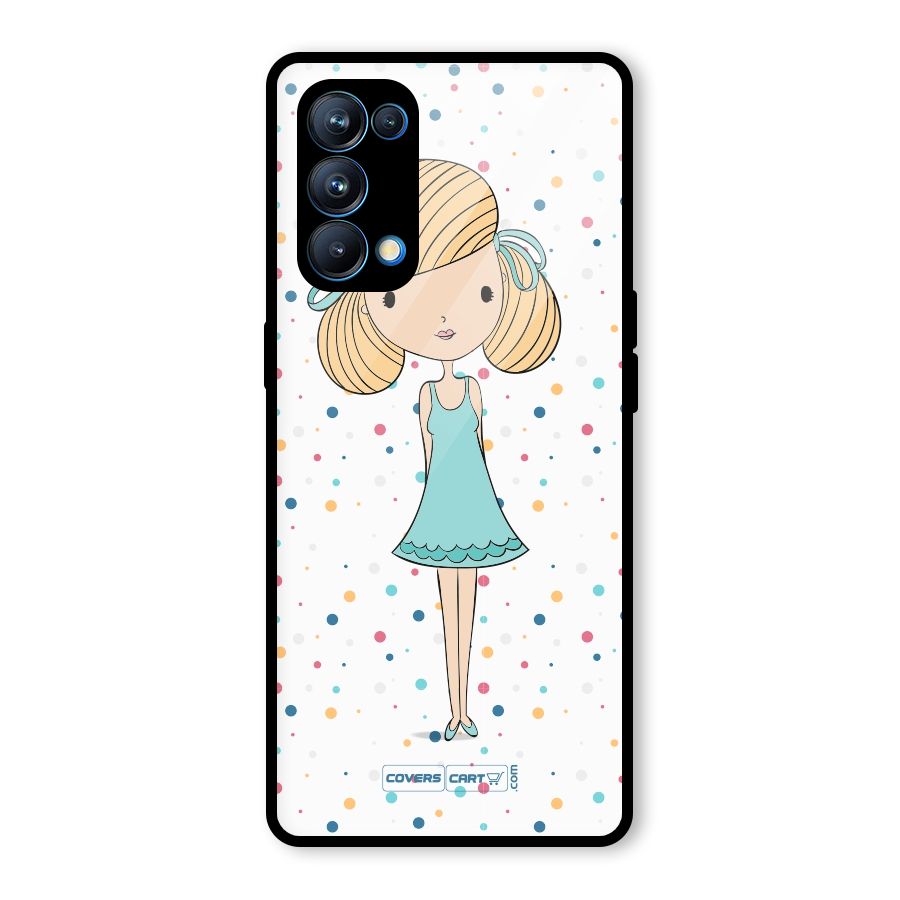 Cute Girl Glass Back Case for Oppo Reno5 Pro 5G