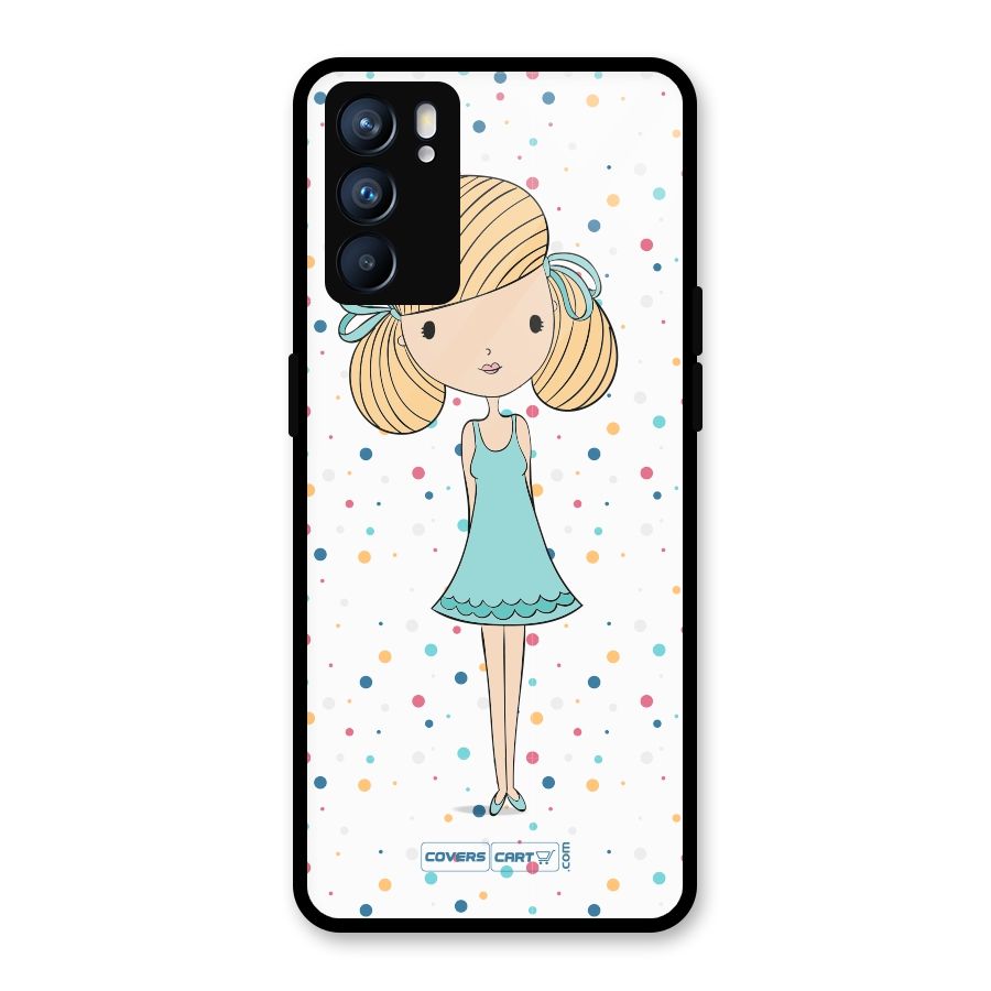 Cute Girl Glass Back Case for Oppo Reno6 5G