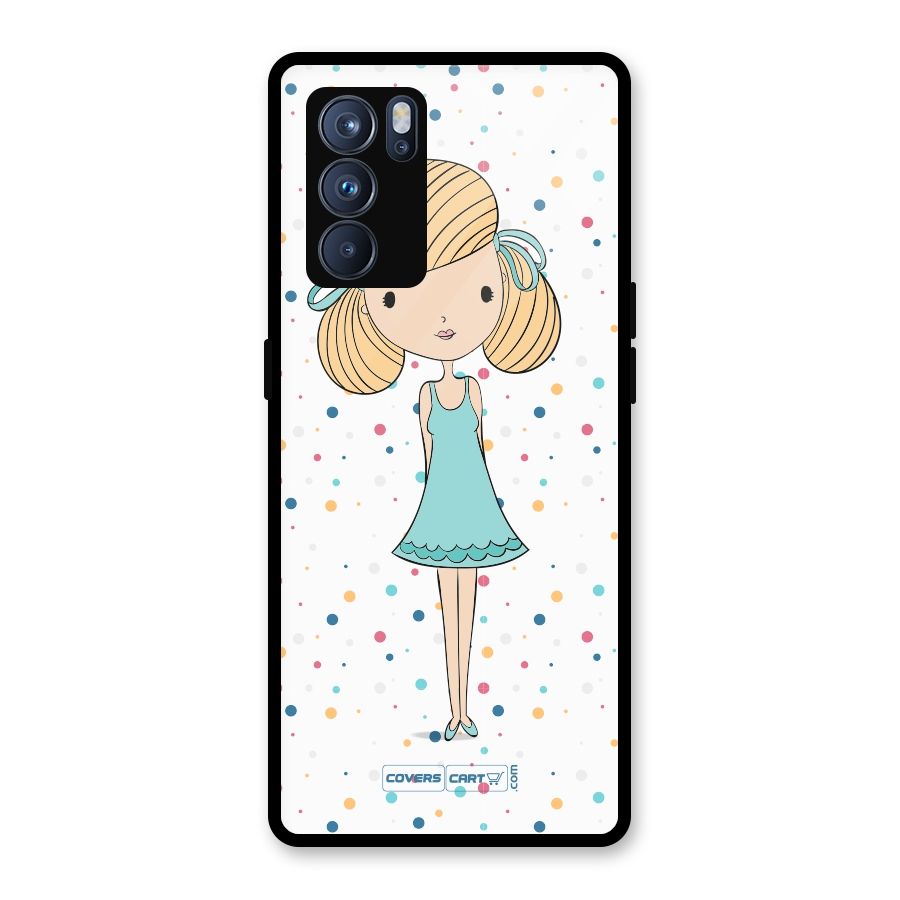 Cute Girl Glass Back Case for Oppo Reno6 Pro 5G