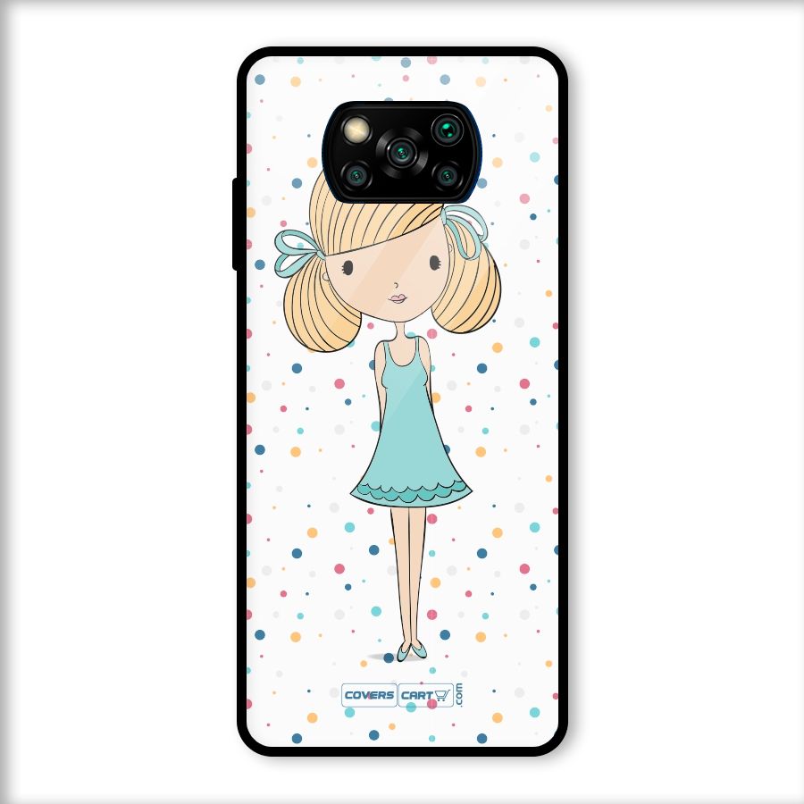 Cute Girl Glass Back Case for Poco X3