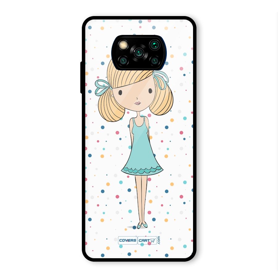 Cute Girl Glass Back Case for Poco X3 Pro