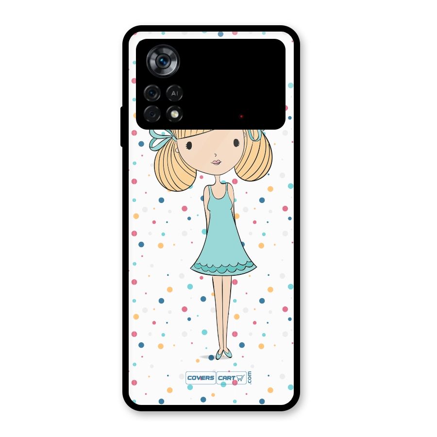 Cute Girl Glass Back Case for Poco X4 Pro 5G