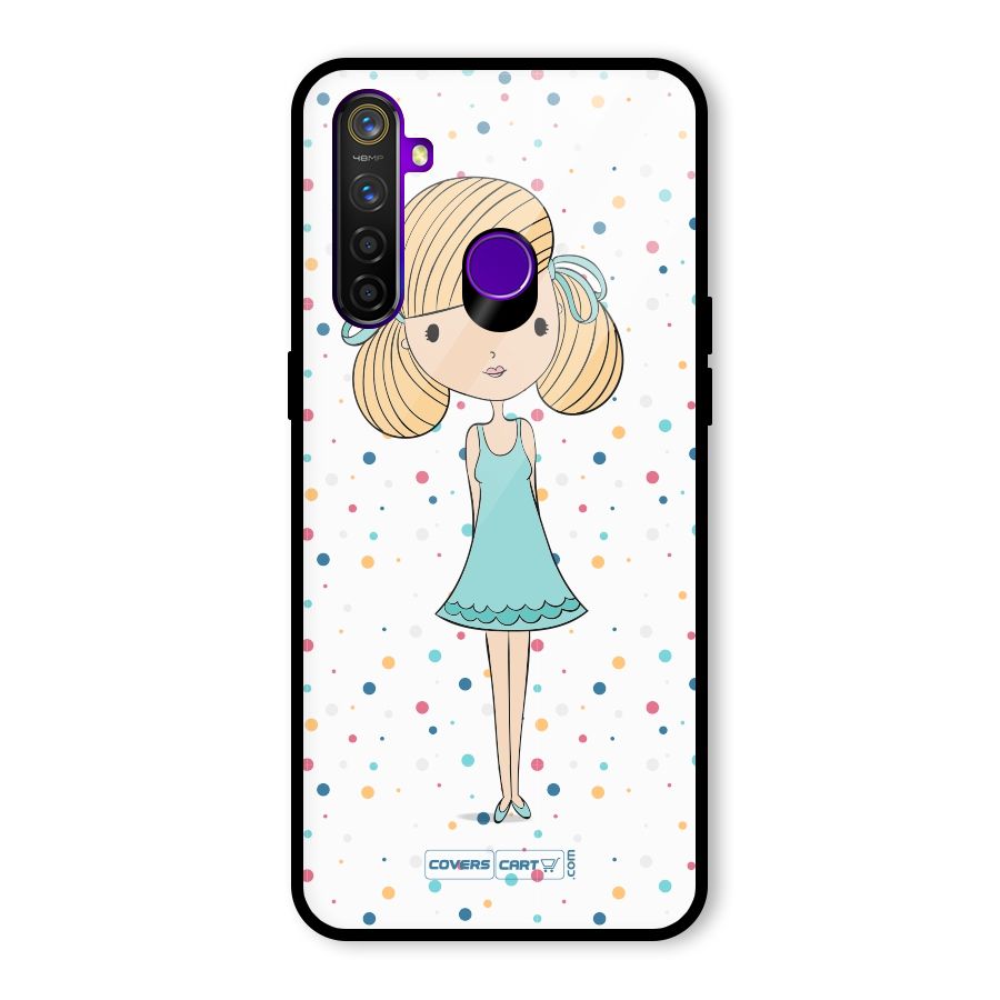 Cute Girl Glass Back Case for Realme 5 Pro
