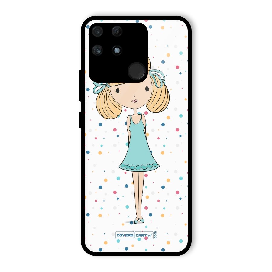 Cute Girl Glass Back Case for Realme Narzo 50A