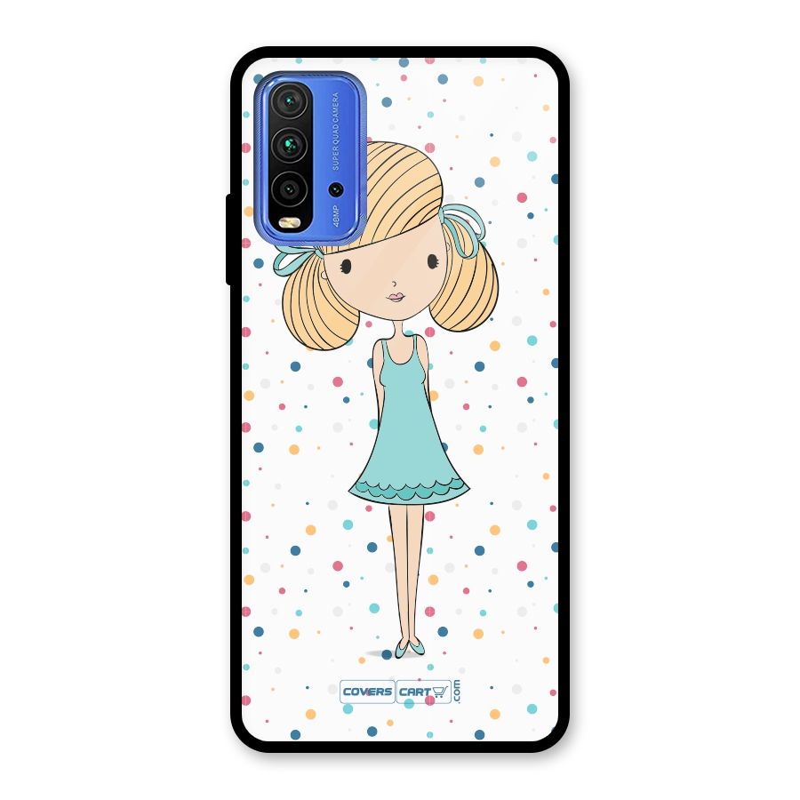Cute Girl Glass Back Case for Redmi 9 Power