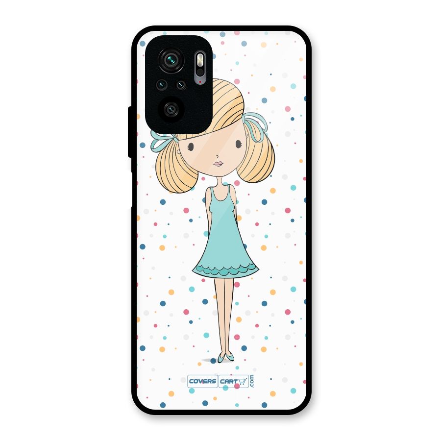 Cute Girl Glass Back Case for Redmi Note 10S