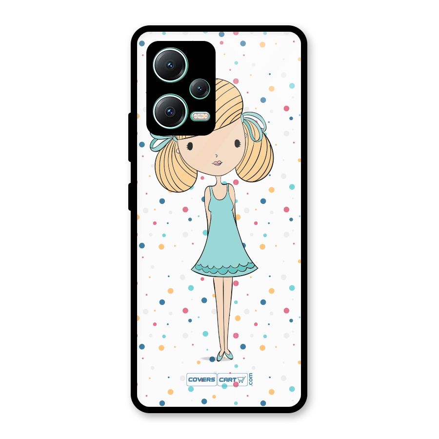 Cute Girl Glass Back Case for Redmi Note 12 5G
