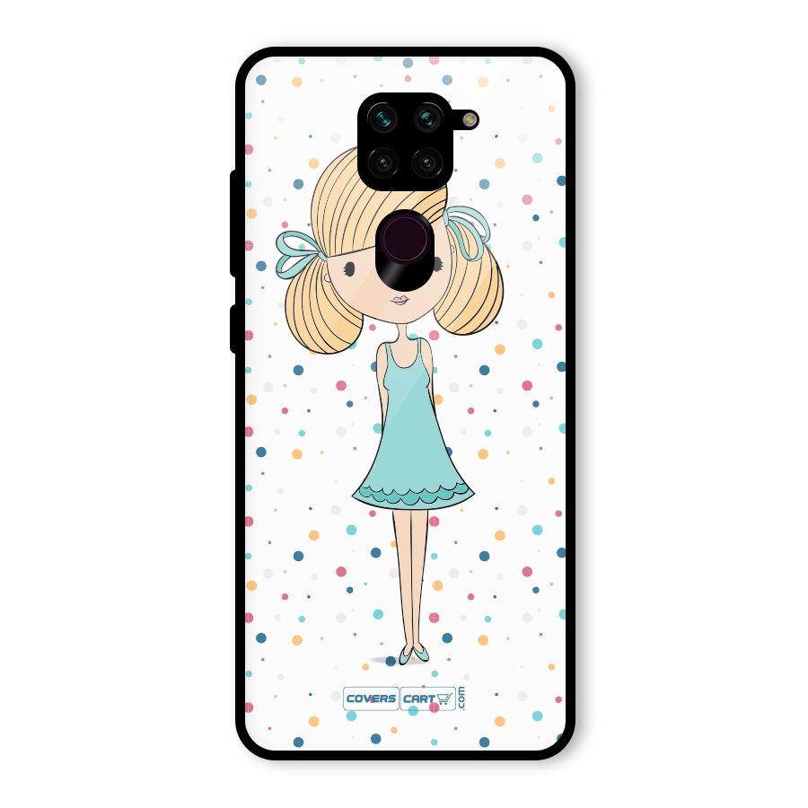 Cute Girl Glass Back Case for Redmi Note 9
