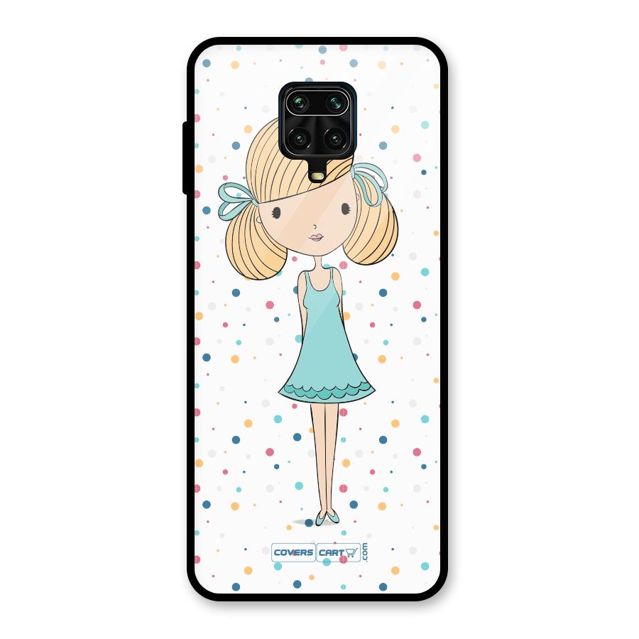 Cute Girl Glass Back Case for Redmi Note 9 Pro Max