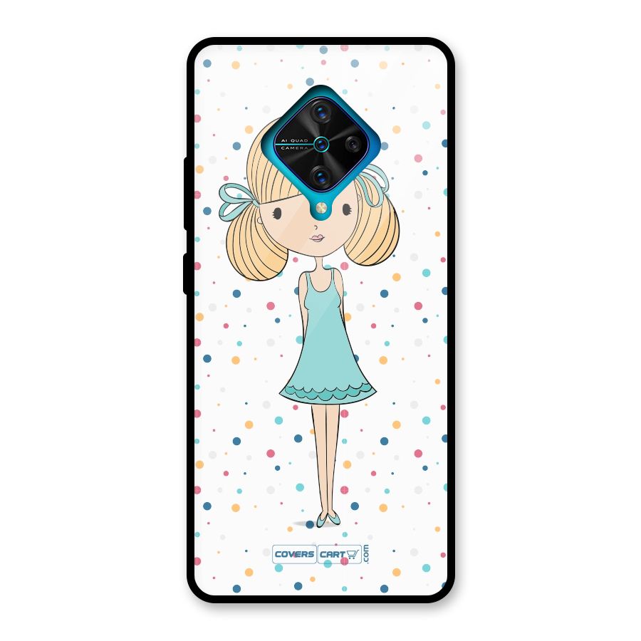 Cute Girl Glass Back Case for Vivo S1 Pro