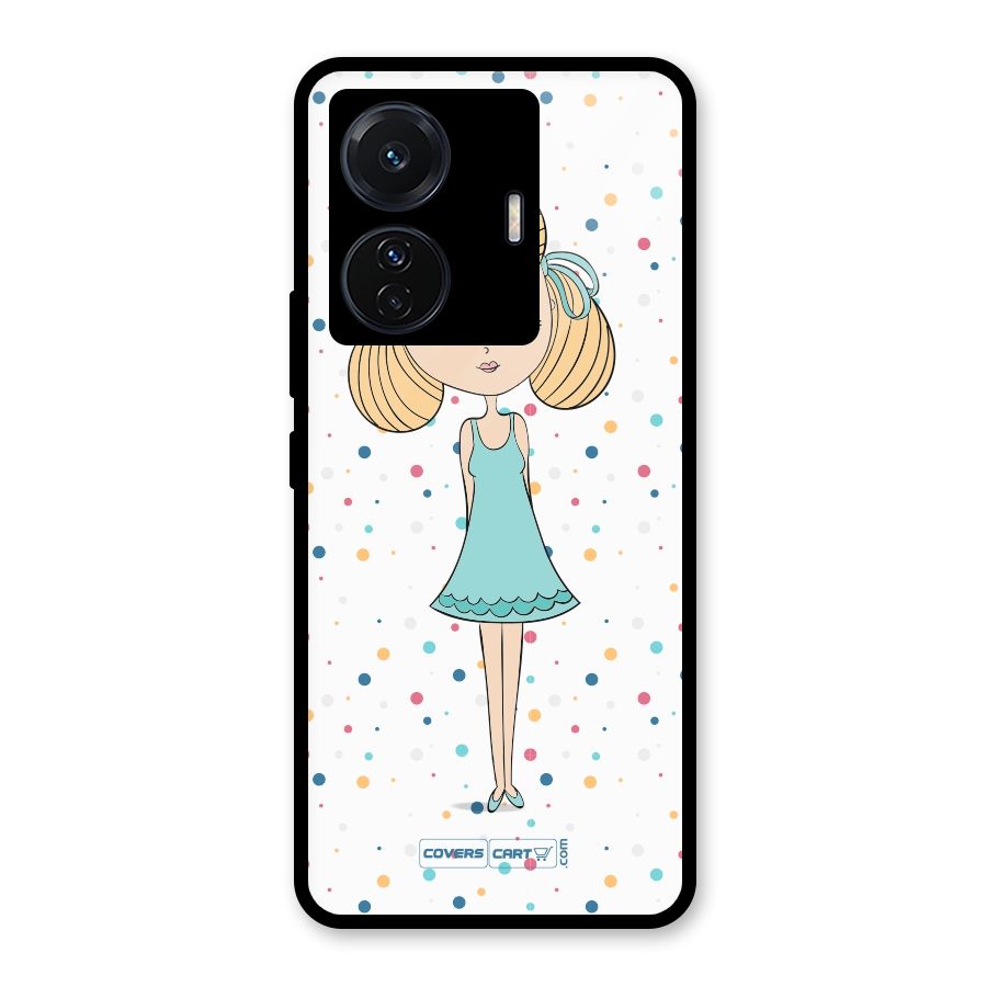 Cute Girl Glass Back Case for Vivo T1 Pro