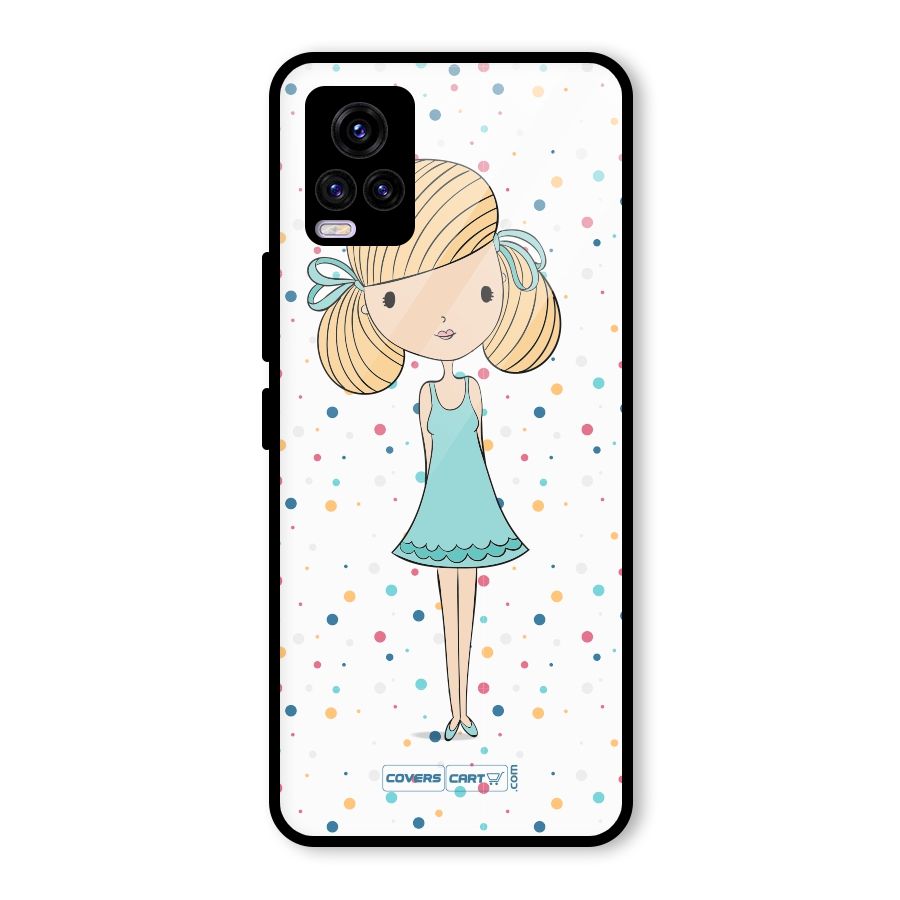 Cute Girl Glass Back Case for Vivo V20