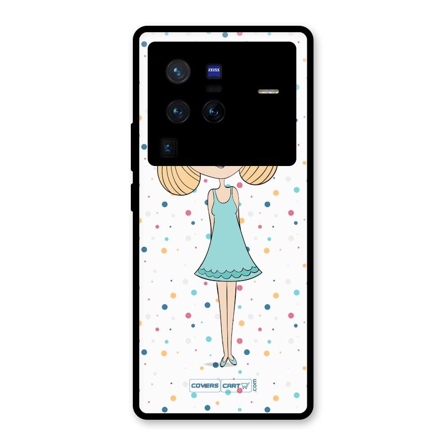 Cute Girl Glass Back Case for Vivo X80 Pro