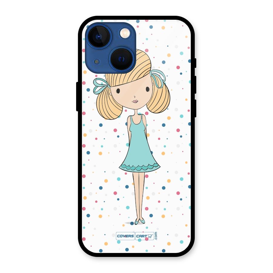 Cute Girl Glass Back Case for iPhone 13 Mini