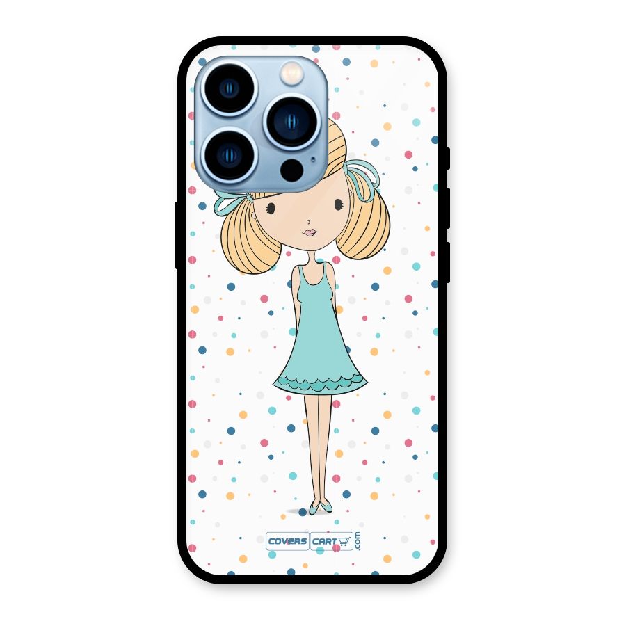 Cute Girl Glass Back Case for iPhone 13 Pro
