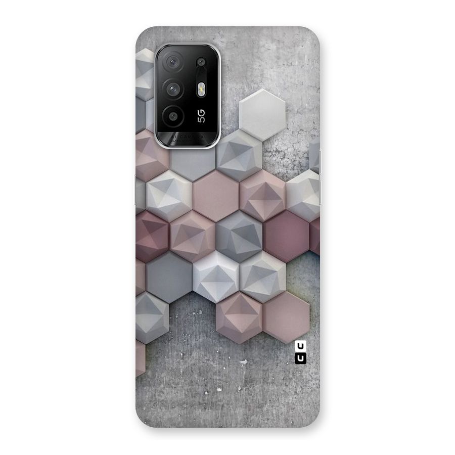 Cute Hexagonal Pattern Back Case for Oppo F19 Pro Plus 5G