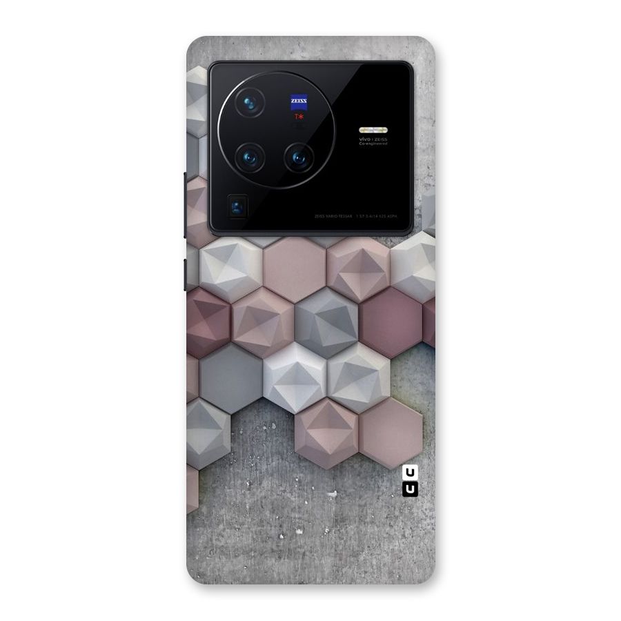 Cute Hexagonal Pattern Back Case for Vivo X80 Pro