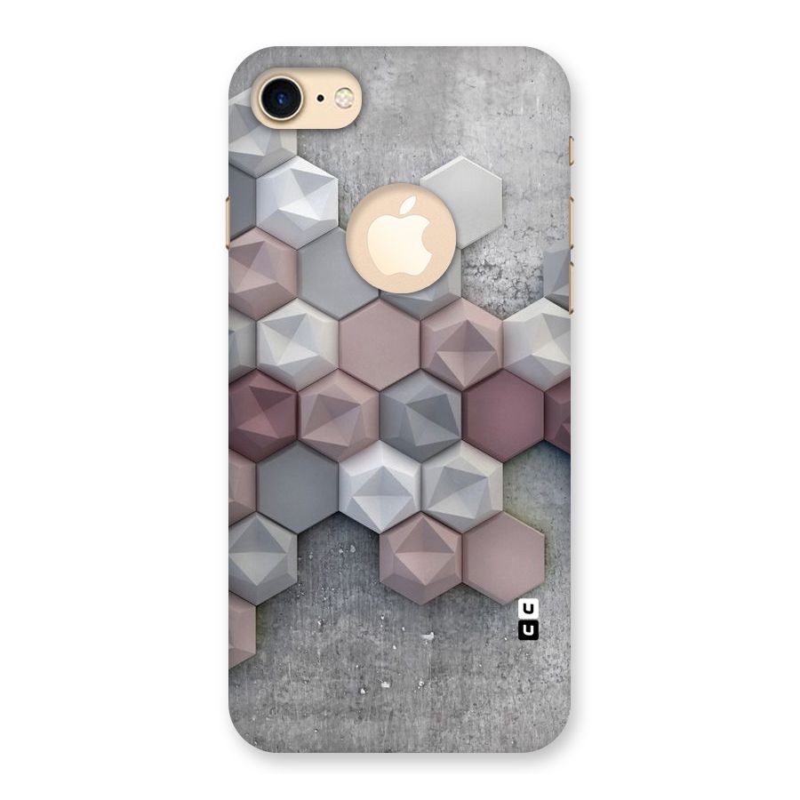 Cute Hexagonal Pattern Back Case for iPhone 7 Logo Cut