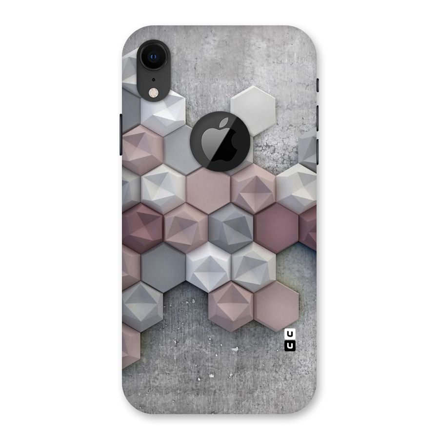Cute Hexagonal Pattern Back Case for iPhone XR Logo Cut