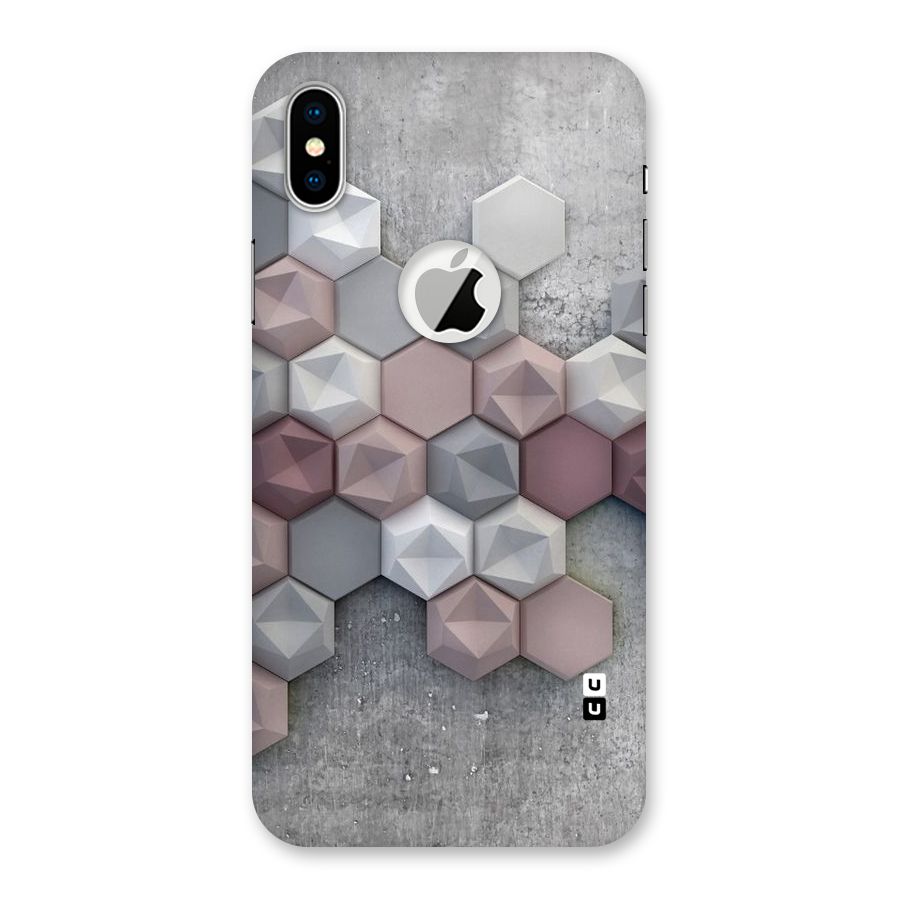Cute Hexagonal Pattern Back Case for iPhone X Logo Cut