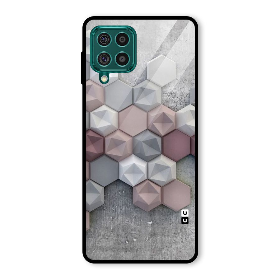 Cute Hexagonal Pattern Glass Back Case for Galaxy F62