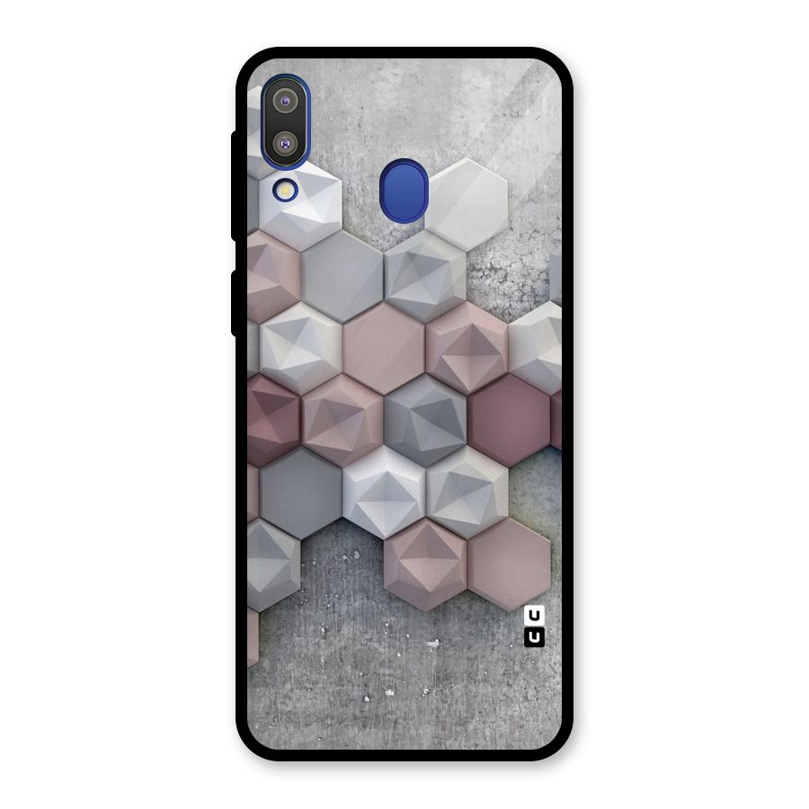 Cute Hexagonal Pattern Glass Back Case for Galaxy M20