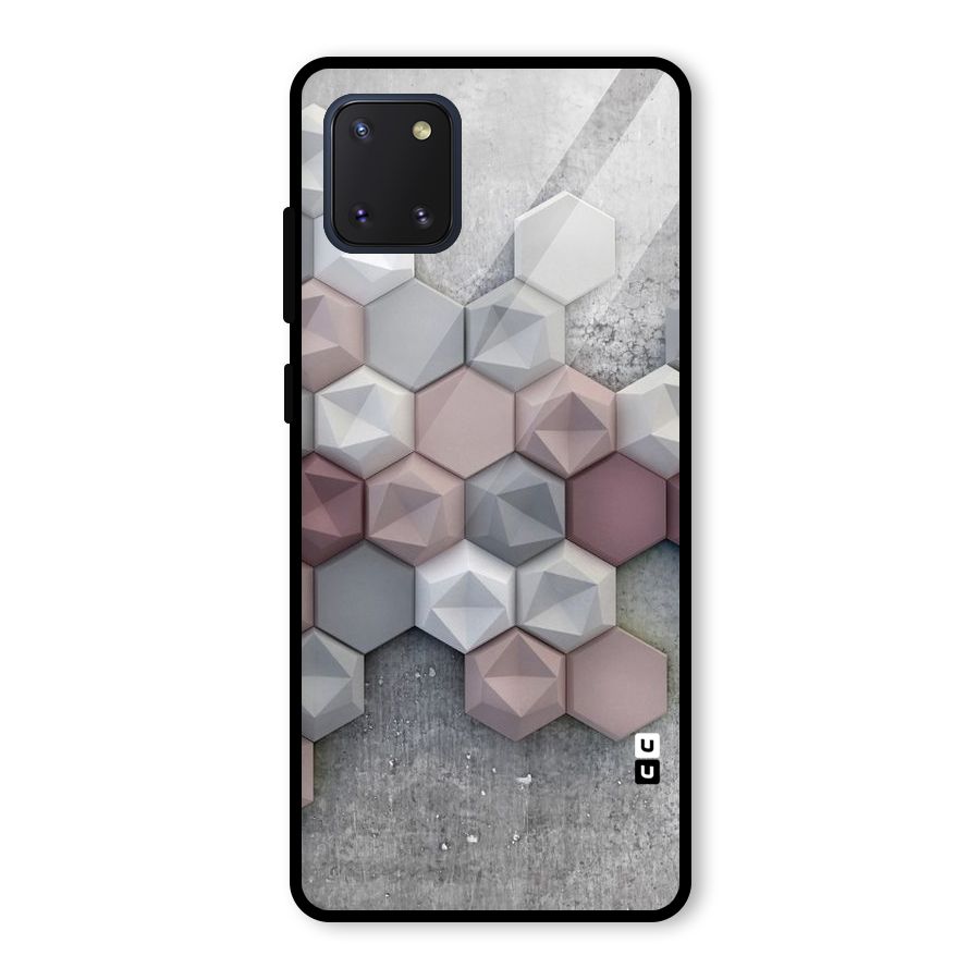 Cute Hexagonal Pattern Glass Back Case for Galaxy Note 10 Lite