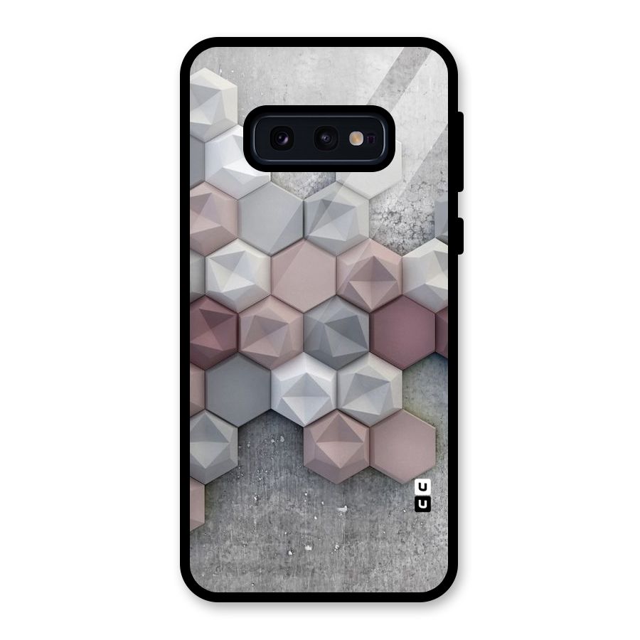 Cute Hexagonal Pattern Glass Back Case for Galaxy S10e