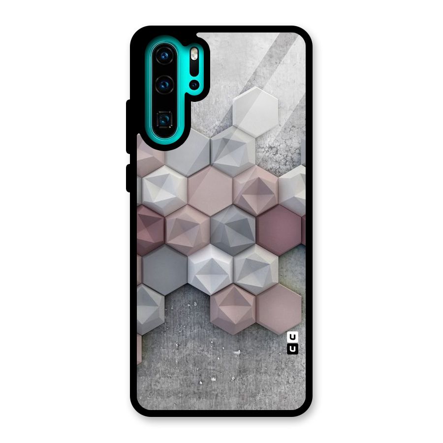 Cute Hexagonal Pattern Glass Back Case for Huawei P30 Pro