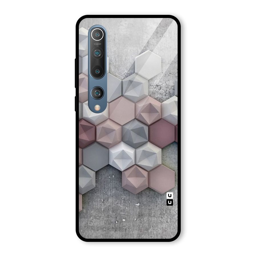 Cute Hexagonal Pattern Glass Back Case for Mi 10
