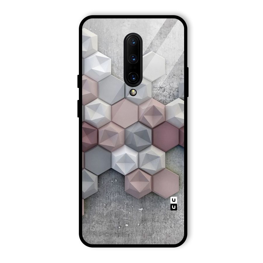 Cute Hexagonal Pattern Glass Back Case for OnePlus 7 Pro