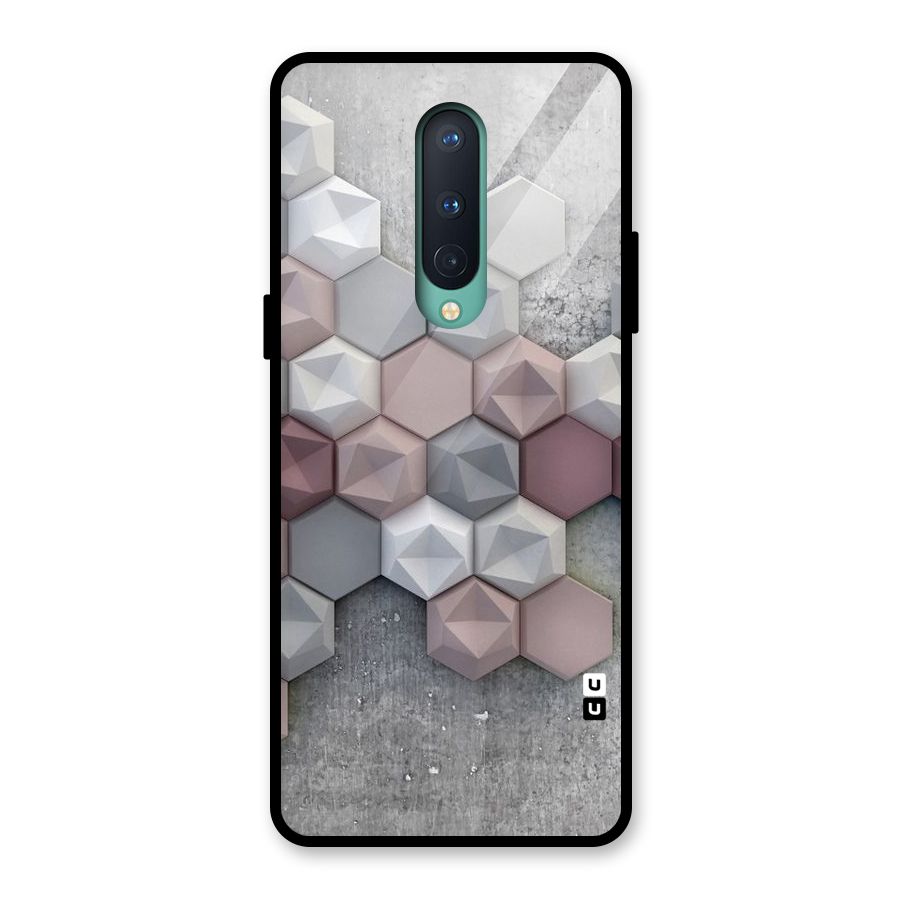 Cute Hexagonal Pattern Glass Back Case for OnePlus 8