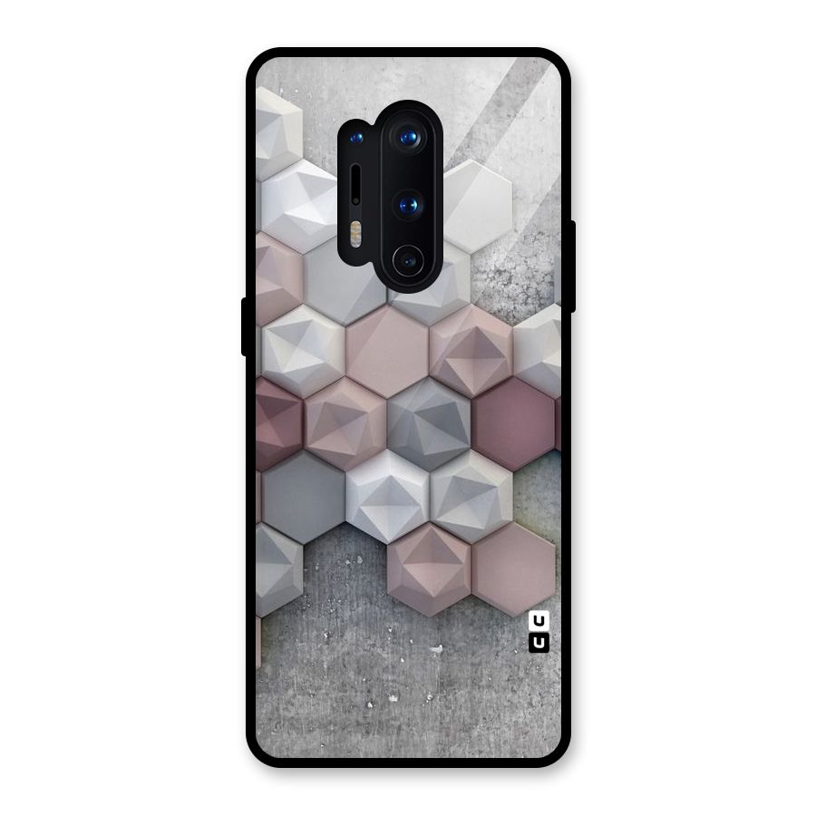 Cute Hexagonal Pattern Glass Back Case for OnePlus 8 Pro