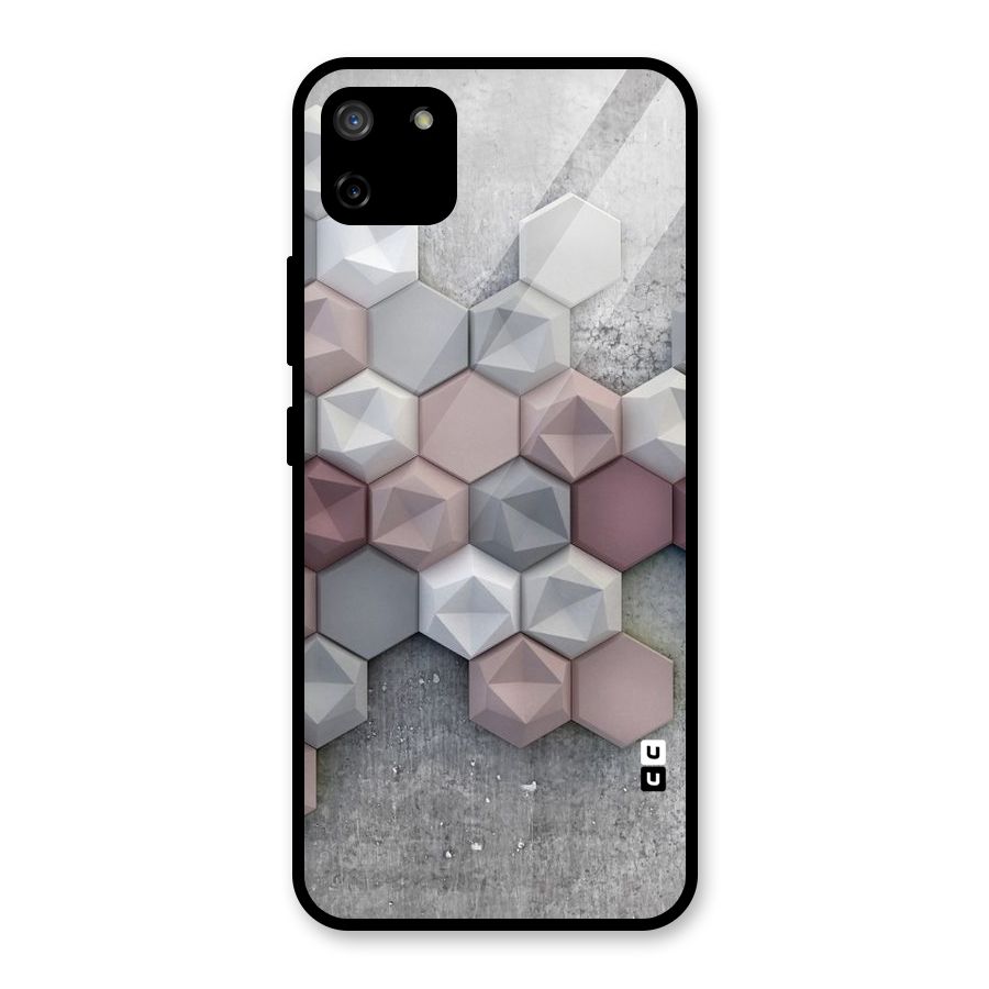 Cute Hexagonal Pattern Glass Back Case for Realme C11